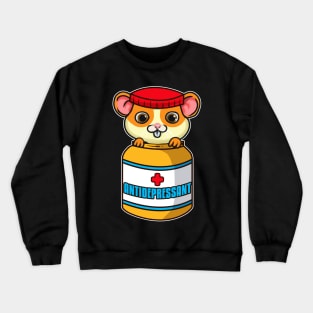 Adorable Mouse Antidepressant Pets Fix Depression Crewneck Sweatshirt